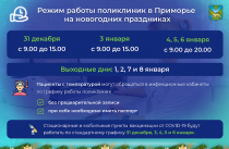 Медучреждения Приморья изменят график работы на новогодних праздниках. РАСПИСАНИЕ