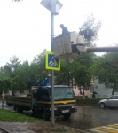 На пешеходном переходе напротив Центра внешкольной работы установлен светофор типа Т7 