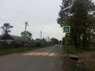 Автономный светофор на солнечных батареях установлен по улице 9 Мая в районе школы № 10